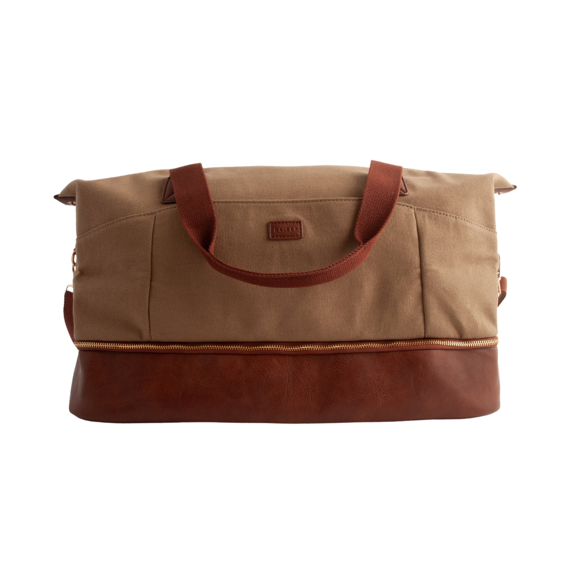 Kaiser Canvas Overnight Travel Bag - MID BROWN